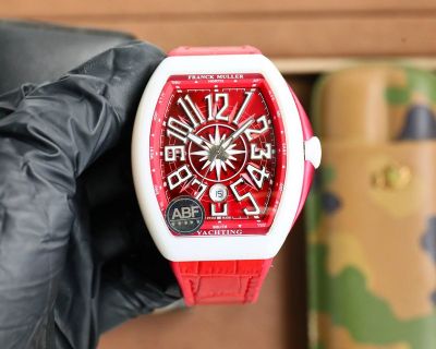 Franck Muller Vanguard Yachting V45 ETA2824 44*54mm 316L Steel Red Band Watch